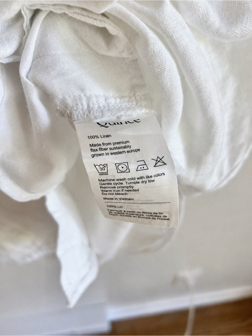 Quince European Linen White Button-Front Shirt Dress - Picture 5 of 6
